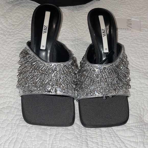 Zara Sparkly Sandals NWTO - Picture 1 of 9